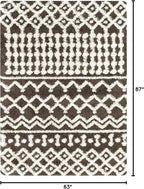 Livabliss Hapsburg Moroccan Shag Area Rug,5'3" x 7'3", Dark Brown