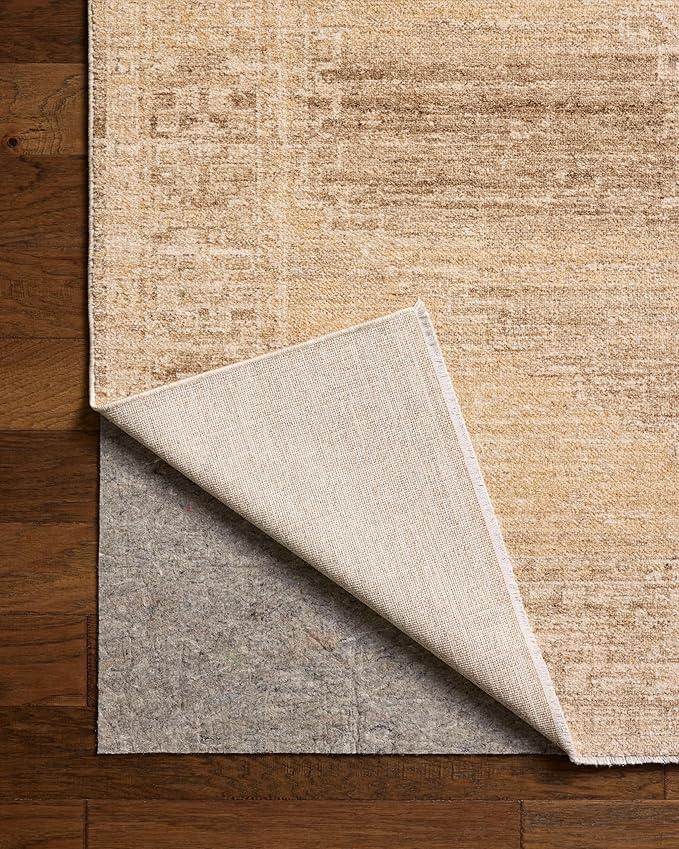 Loloi Chris Loves Julia Palma Collection PLM-07 Wheat/Taupe 2'-3" x 3'-10" Fringe Accent Rug Vintage Style Boho Living Room Bedroom Carpet