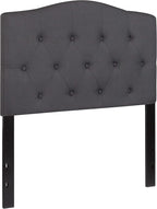 BizChair Tufted Upholstered Twin Size Headboard in Dark Gray Fabric