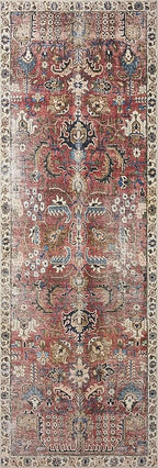 Loloi Chris Loves Julia Jules Collection JUL-01 Merlot/Multi 2'-6'' x 7'-6'', .13" Pile Height, Runner Rug