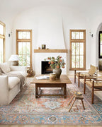 Loloi Loren Collection LQ-15 Terracotta/Sky 3'-6" x 5'-6" Accent Rug