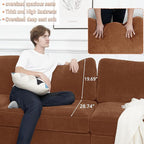 EASE MOOSE Brown Sectional Modular Sofa,Oversized U Shape Sectional Wide Deep Modular Sofa Brown Chenille