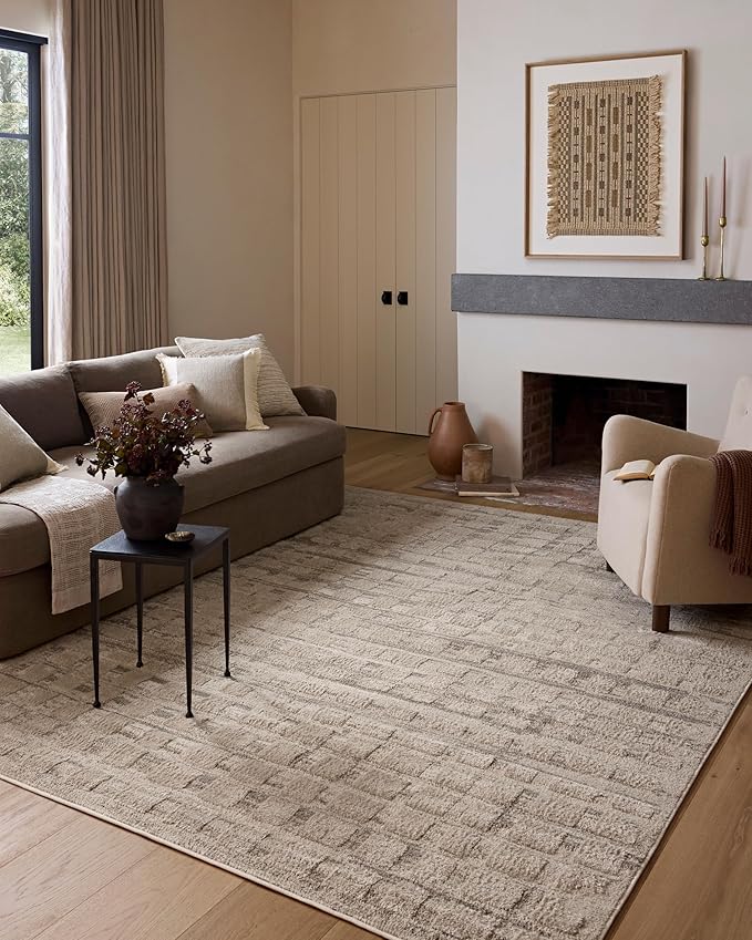 Loloi Amber Lewis Monty Collection MOT-06 Pebble/Beige 9'-2" x 13', .50" Pile Height, Area Rug