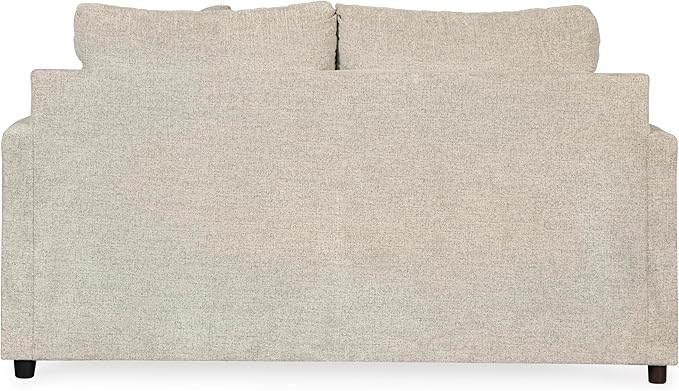 Signature Design by Ashley Soletren Contemporary Chenille Loveseat with 2 Accent Pillows, Off-White