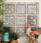 Deco 79 Metal Scroll Home Wall Decor Wall Sculpture with Embossed Details, Wall Art 31" x 2" x 31", White