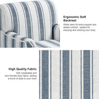 Accent Chair, Mid Century Modern Comfy Armchair for Living Room, Linen Fabric Single Sofa Lounge for Reading Bedroom Apartment Waiting Room with Wood Legs
