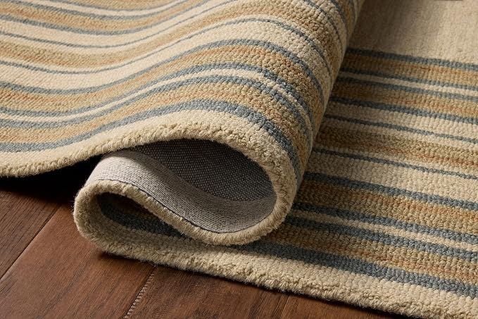 Loloi Chris Loves Julia Alfie Collection ALF-05 Natural/Multi 9'-3" x 13' Area Rug Wool Neutral Living Bedroom Dining Carpet