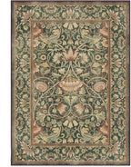 RUGGABLE x Morris & Co Machine Washable Area Rug – Lodden Soft Evergreen & Gold 5x7, Stain-Resistant, Non-Slip – Medium Rugs for Living Room, Bedroom, Hallway, Entryway & Office–with Cushioned Pad