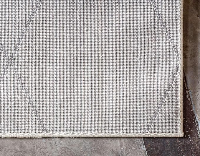 Unique Loom Trellis Frieze Collection Area Rug - Geometric (8' x 11', Ivory/ Gray)