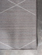 Unique Loom Trellis Frieze Collection Area Rug - Geometric (5' Square, Dark Gray/ Ivory)