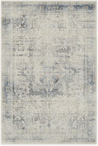 RUGGABLE Washable Vintage Area Rug – Kamran Blue Quartz 6x9, Stain-Resistant, Non-Slip – Medium Machine Washable Rugs for Living Room, Bedroom, Hallway, Entryway & Office–with Standard Pad