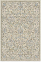 RUGGABLE x Morris & Co Washable Area Rug – Montreal Natural Blue 4x6, Stain-Resistant, Non-Slip – Medium Machine Washable Rugs for Living Room, Bedroom, Hallway, Entryway & Office–with Cushioned Pad