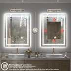 24x36 LED Bathroom Mirror with Lights, LED Dimmable Vanity Mirror for Wall, Backlit and Front Lighted Mirror, Anti-Fog, Shatterproof (Horizontal/Vertical)