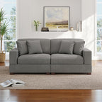 Modular Sectional Couches for Living Room, 82.6" Modern Loveseat 2-Seater Sofa Couch, Upholstered Couches for Living Room Bedroom, Light Grey