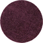 Unique Loom Solid Shag Collection Area Rug (5' 3" Round, Eggplant Purple)