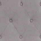EMMA + OLIVER Arched Button Tufted King Size Headboard in Light Gray Fabric