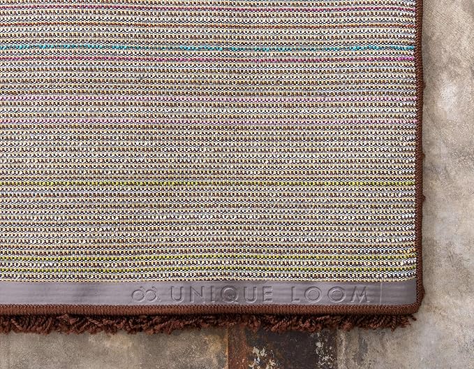Unique Loom Solid Shag Collection Area Rug (10' x 13' Rectangle, Chocolate Brown)