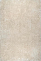nuLOOM 4' x 6' Cozy Plush SuperiorWash Area Rug, Machine Washable, Non-Slip, Soft Fluffy Shag Carpet for Living Room Bedroom Kids Room Nursery Home Decor, Loni Cream