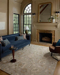 Loloi Chris Loves Julia Dorothea Collection DRT-01 Stone/Multi 9'-3" x 13' Area Rug Wool Neutral Floral Living Room Bedroom Carpet