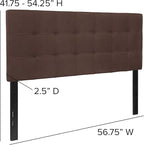 EMMA + OLIVER Quilted Tufted Full Size Headboard in Dark Brown Fabric