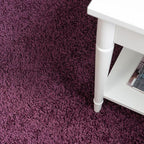 Unique Loom Solid Shag Collection Area Rug (3' 3" x 5' 3" Oval, Eggplant Purple)