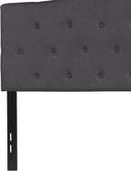 BizChair Tufted Upholstered Full Size Headboard in Dark Gray Fabric
