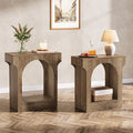 Tribesigns Wood End Table Set of 2, Side Table with Storage Space for Living Room, Narrow Nightstand for Bedroom, Gray
