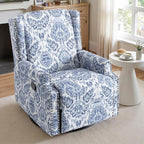 Lumibee Recliner Chair, 360° Swivel Rocker Recliner Chair with Footrest High Back, Comfy Upholstered Glider Rocking Chair for Living Room Bedroom (Navy)