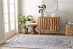Home Dynamix Premium Sakarya Traditional Medallion Border Area Rug, Country Blue, 5'2"x7'4" Rectangle
