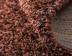 Unique Loom Solid Shag Collection Area Rug (2' 6" x 19' 8" Runner, Chocolate Brown)