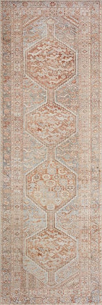 Loloi Chris Loves Julia Jules Collection JUL-04 Tangerine/Mist 8'-6'' x 11'-6'', .13" Pile Height, Area Rug