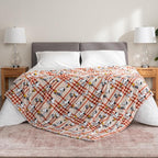 Berkshire Blanket Peanuts® VelvetLoft® Cute Character Snoopy Plush Blanket,Snoopy and Woodstock Wood Holiday Plaid Medium Tan,Twin 60 in x 90 in (Official Peanuts® Product)