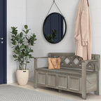 SIMPLIHOME Amherst Entryway Storage Bench - 48 inch Wide Solid Wood Hallway Seat in Distressed Grey, Transitional Bench for Entryway or Living Room with Lift-Up Lid and Spacious Storage