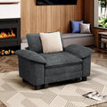 53.5" Cloud Modular Sectional Single Sofa, Deep Seat Armchair with Plush Chenille & Removable Arms for Living Room, Cyan