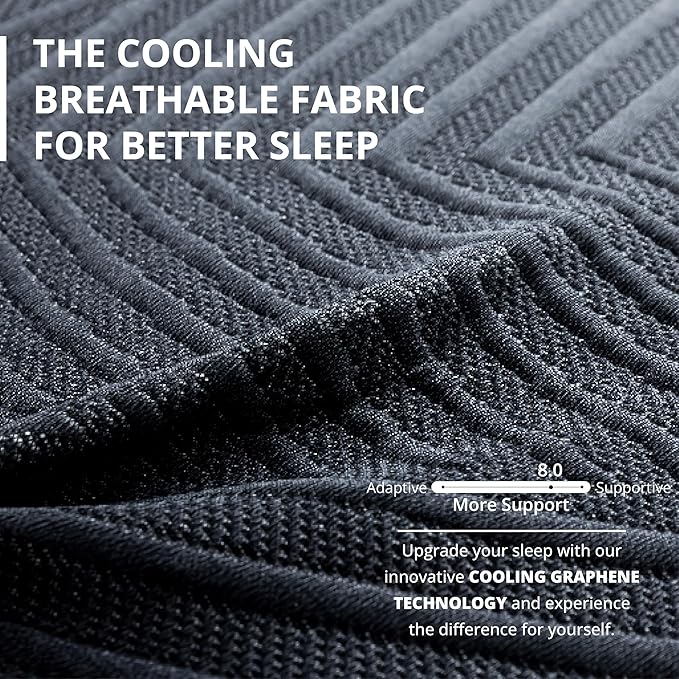 EGOHOME 14 inch Firm King Mattress, Memory Foam Mattress with Cooling Cover, Bed in a Box, CertiPUR-US Certified, Breathable and Supportive, Made in USA, 76''x80''x14'' Black