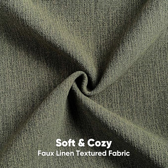 FUTEI Moss Green Chenille Decorative Throw Pillow Covers 24x24 Inch Set of 2,Soft Cozy Faux Linen Textured European Pillow Shams,Farmhouse Home Decor for Couch Living Room