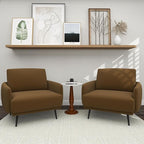 Oversized Accent Chair for Living Room Chairs Reading Arm Chair Comfy Modern Single Sofa Side Chairs with Metal Legs & Soft Cushion for Bedroom, Waiting Room (Velvet Brownish, Set of 2)