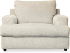 Signature Design by Ashley Soletren Contemporary Chenille Chair and a Half, Off-White