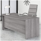 Bush Business Furniture Studio C 72W x 36D Bow Front Desk in Platinum Gray
