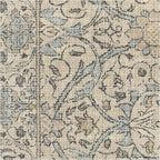 RUGGABLE x Morris & Co Washable Area Rug – Montreal Natural Blue 8x10, Stain-Resistant, Non-Slip – Large Machine Washable Rugs for Living Room, Bedroom, Hallway, Entryway & Office–with Standard Pad