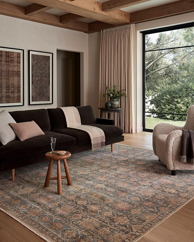 Loloi Amber Lewis Molly Collection MOL-03 Ocean/Sunset 2'-3" x 3'-10" Low Pile Accent Rug