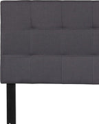 EMMA + OLIVER Quilted Tufted Upholstered Full Size Headboard in Dark Gray Fabric