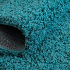 Unique Loom Solid Shag Collection Area Rug (3' 3" x 5' 3" Oval, Deep Aqua Blue)