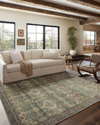 Loloi Magnolia Home by Joanna Gaines Sinclair Collection SIN-03 Turquoise/Multi 2'-3" x 7'-6", .25" Pile Height, Machine Washable, Runner Rug
