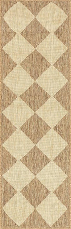nuLOOM Outdoor Performance Collection Sabina Brown/Ivory, 2' x 6', Soft and Cozy, High Traffic, Stain Resistant, Easy Clean, Durable Runner for Indoor/Outdoor Patio, Deck, Porch, Garden, Courtyard