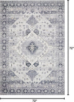 Loloi Skye Collection SKY-02 Silver/Grey 6'-0" x 6'-0" Round Area Rug