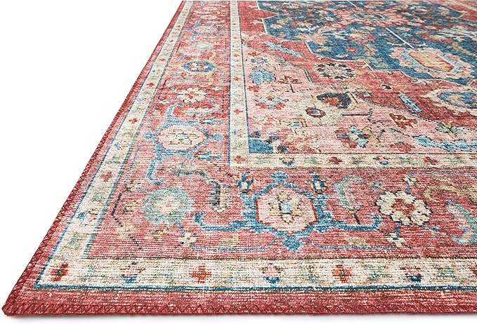Loloi Skye Collection SKY-05 Brick/Ocean 8'-0" x 8'-0" Round Area Rug
