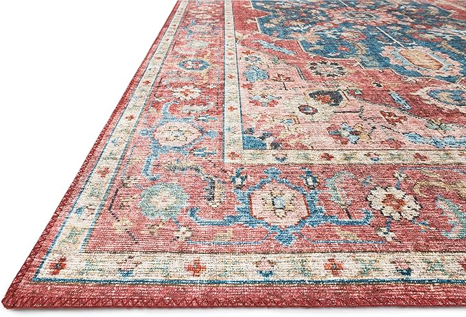 Loloi Skye Collection SKY-05 Brick/Ocean 6'-0" x 6'-0" Round Area Rug