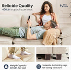 PHI VILLA Cloud Modular Couch Sets, 157.5" Sectional Sofa with L-Shaped Chaise, 5-Seater Upholstered Couches with Movable Ottoman for Living Room, Corduroy Fabric, Beige