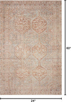 Loloi Chris Loves Julia Jules Collection JUL-04 Tangerine/Mist 2'-0'' x 5'-0'', .13" Pile Height, Accent Rug